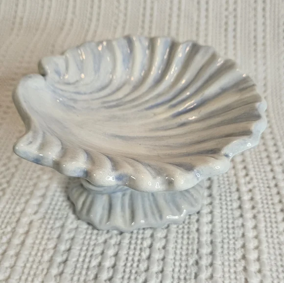 Soap Dish Koi Fish Blue White Vintage 1980's Signed - Picture 5 of 14